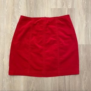 Pacsun Red Velour Mini Skirt